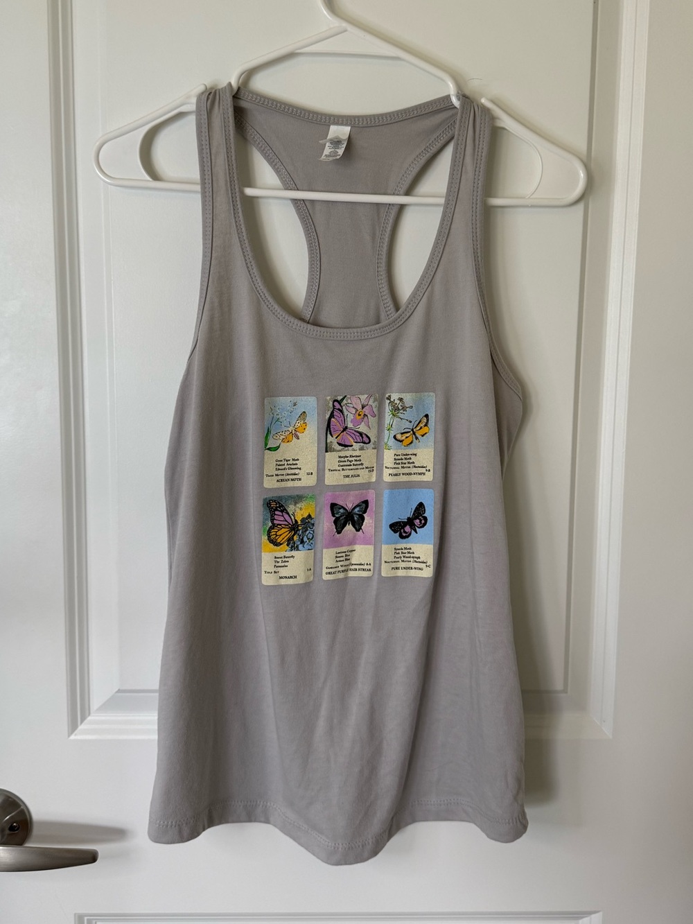 ModCloth Gray Butterfly Graphic Racerback Tank